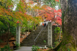 竈門神社の紅葉の写真