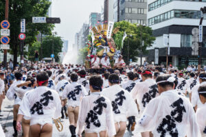 博多祇園山笠・集団山見せ 千代流の写真