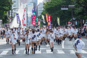 博多祇園山笠・集団山見せ 千代流の写真