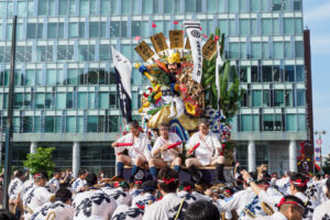 博多祇園山笠・集団山見せ 千代流の写真