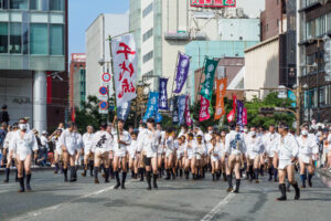 博多祇園山笠・集団山見せ 千代流の写真