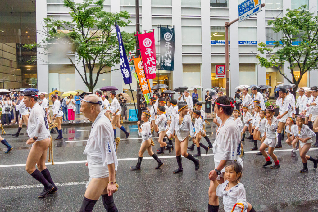 千代流の集団山見せの写真